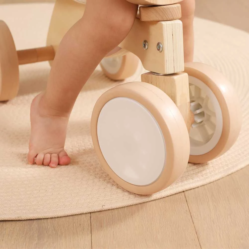 Viga Toys Medinis triratukas Rudas meškiukas su minkštais ratukais VIGA PolarB