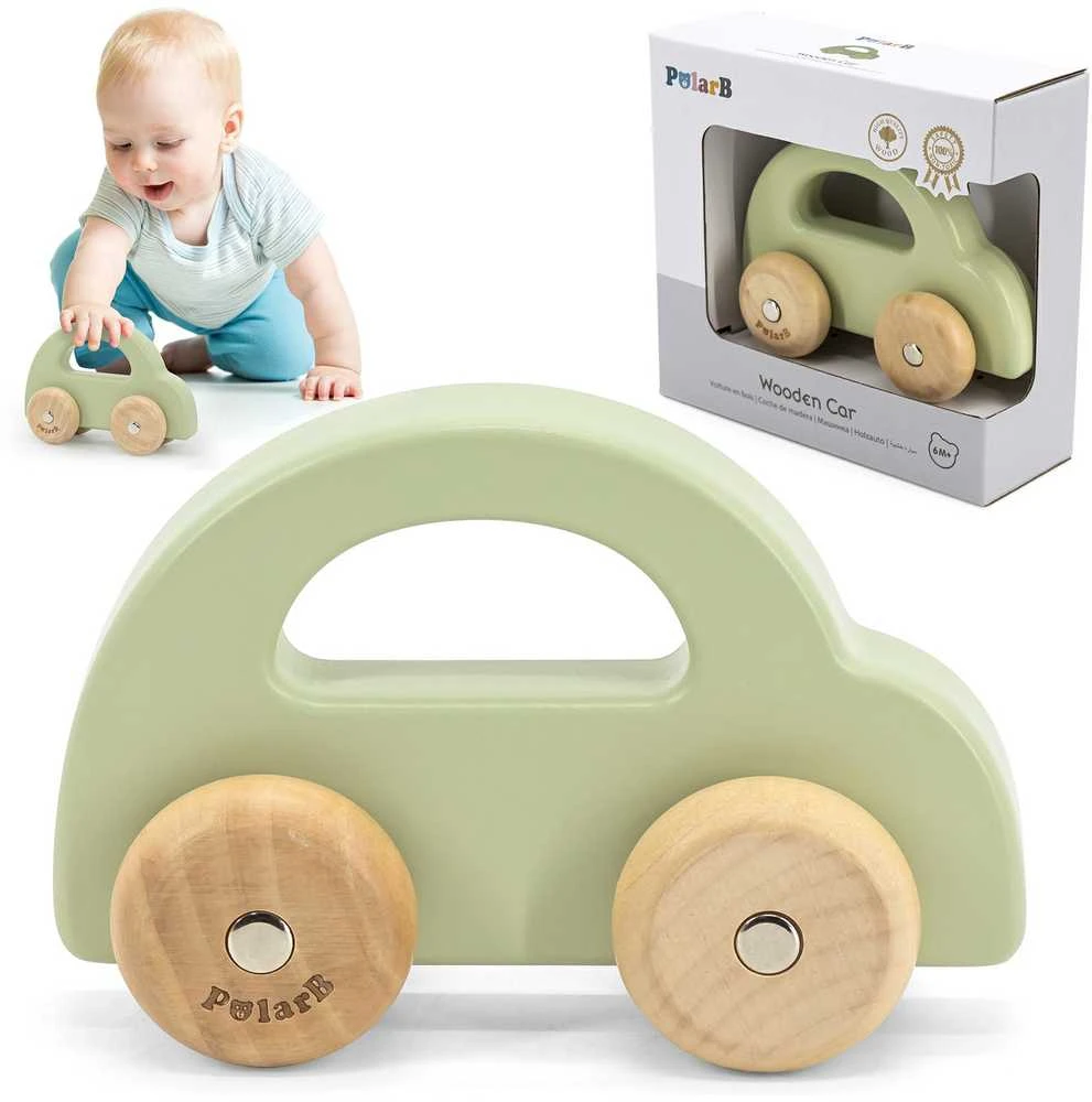 Viga Toys VIGA Medinis Traukiamas Žaislas Automobilis Žalias
