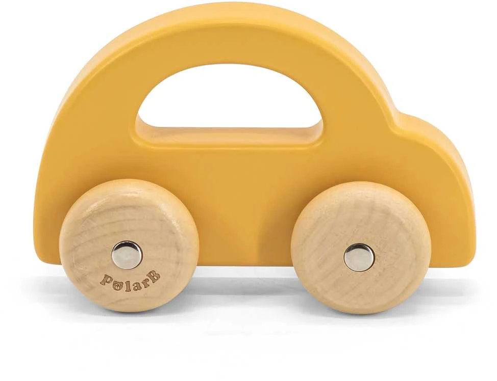Viga Toys VIGA Medinis Stumiamas Automobilis Geltonas