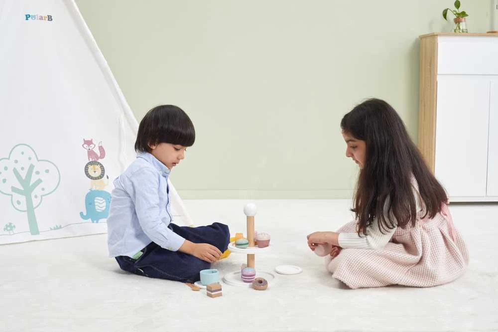 Viga Toys PolarB medinis popietinės arbatėlės rinkinys