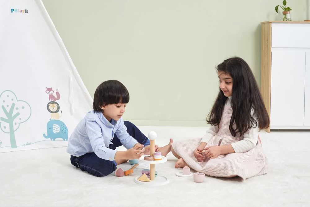 Viga Toys PolarB medinis popietinės arbatėlės rinkinys