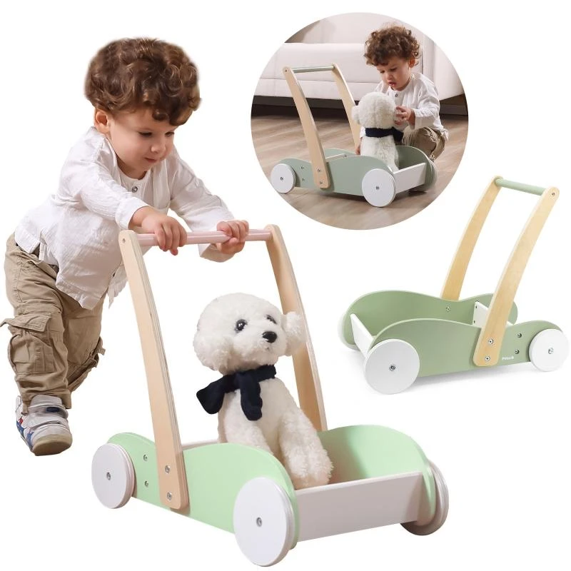 „Viga Polarb“ medinis vežimėlis 2in1 Pusher Walker