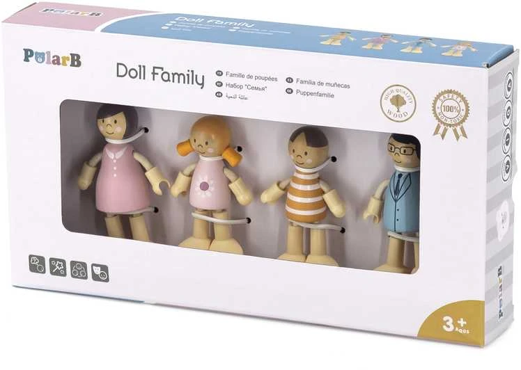 Viga Toys VIGA PolarB Wooden Dolls Family Doll Set Figures