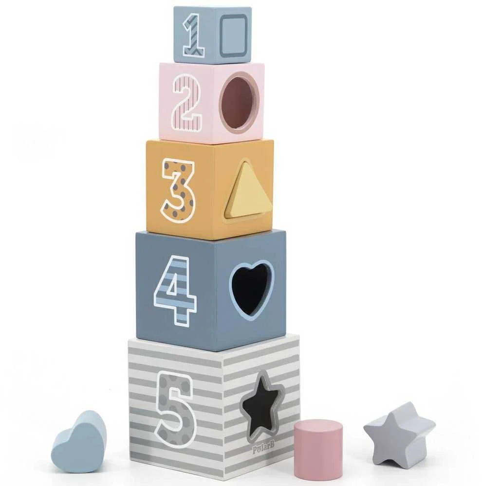 Viga Toys VIGA PolarB Pyramid Educational Puzzle Cube Sorter Blocks