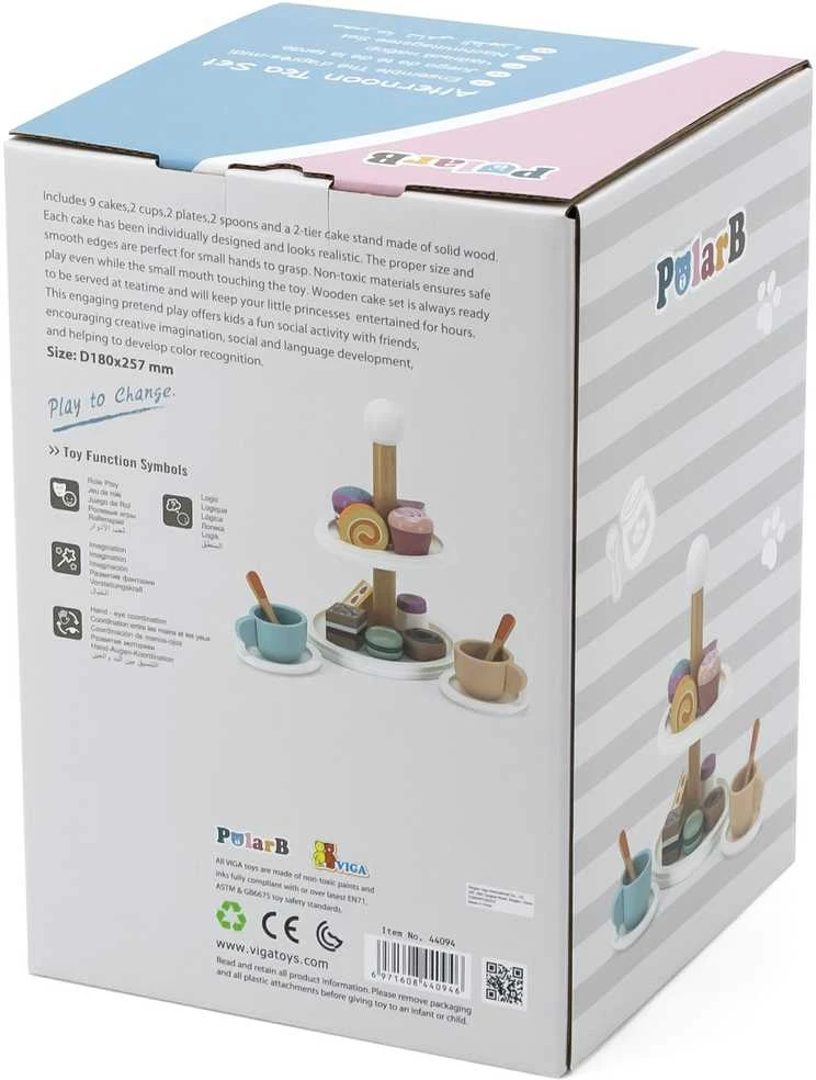 Viga Toys PolarB medinis popietinės arbatėlės rinkinys