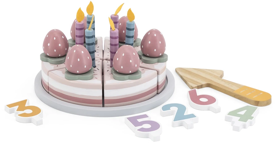 Viga Toys VIGA PolarB medinis gimtadienio tortas pjaustymui