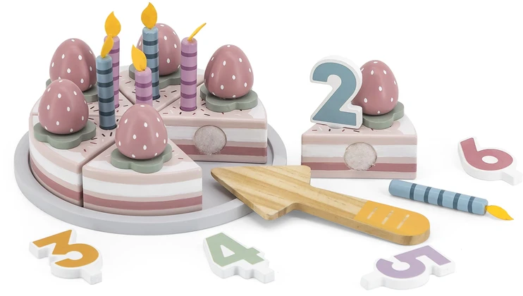 Viga Toys VIGA PolarB medinis gimtadienio tortas pjaustymui