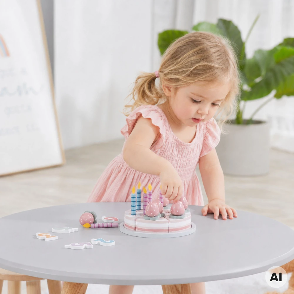Viga Toys VIGA PolarB medinis gimtadienio tortas pjaustymui