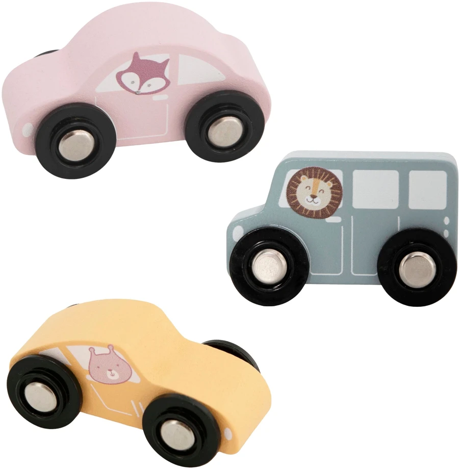 Viga Toys VIGA PolarB Wooden Car Transporter 3 Cars Driver 18m+