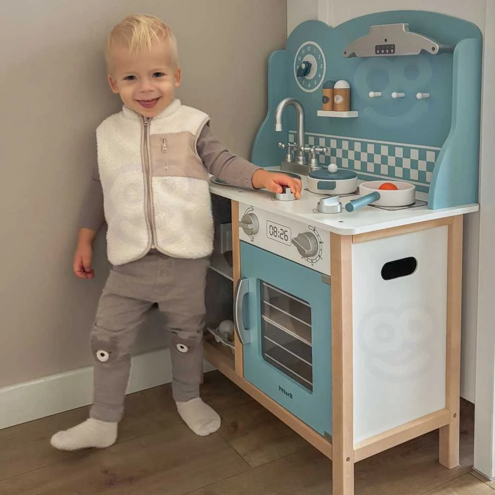 Viga Toys Medinė virtuvėlė Sidabrinis-Mėlyna VIGA PolarB