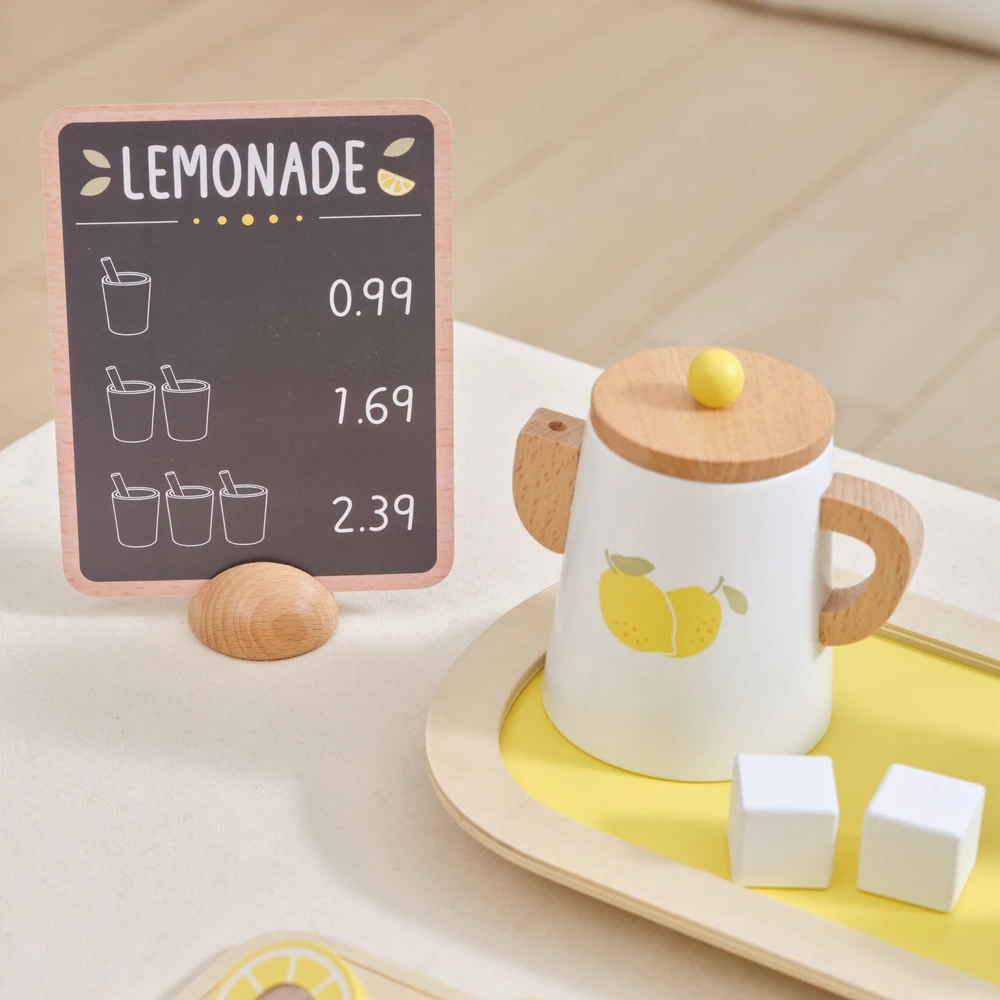 Viga Toys VIGA PolarB Wooden Lemonade Set Jug Tray Cups Lemon 21 pcs.