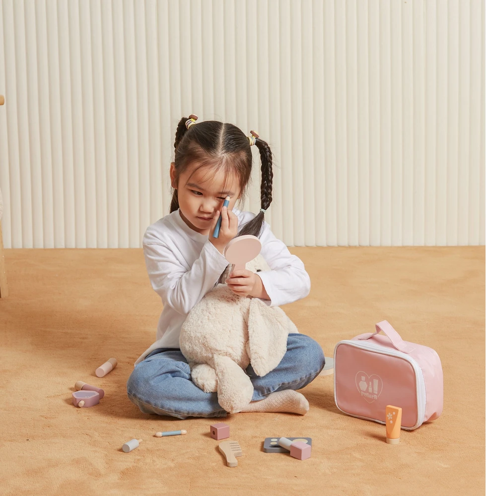 Viga Toys Medinis makiažo rinkinys kosmetikos krepšys