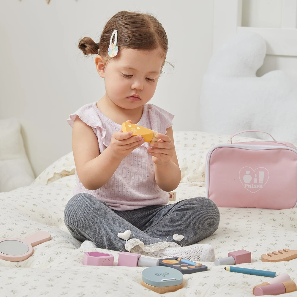 Viga Toys Medinis makiažo rinkinys kosmetikos krepšys