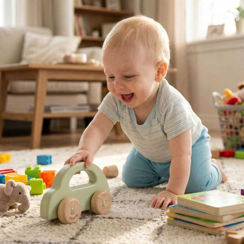 Viga Toys VIGA Medinis Traukiamas Žaislas Automobilis Žalias