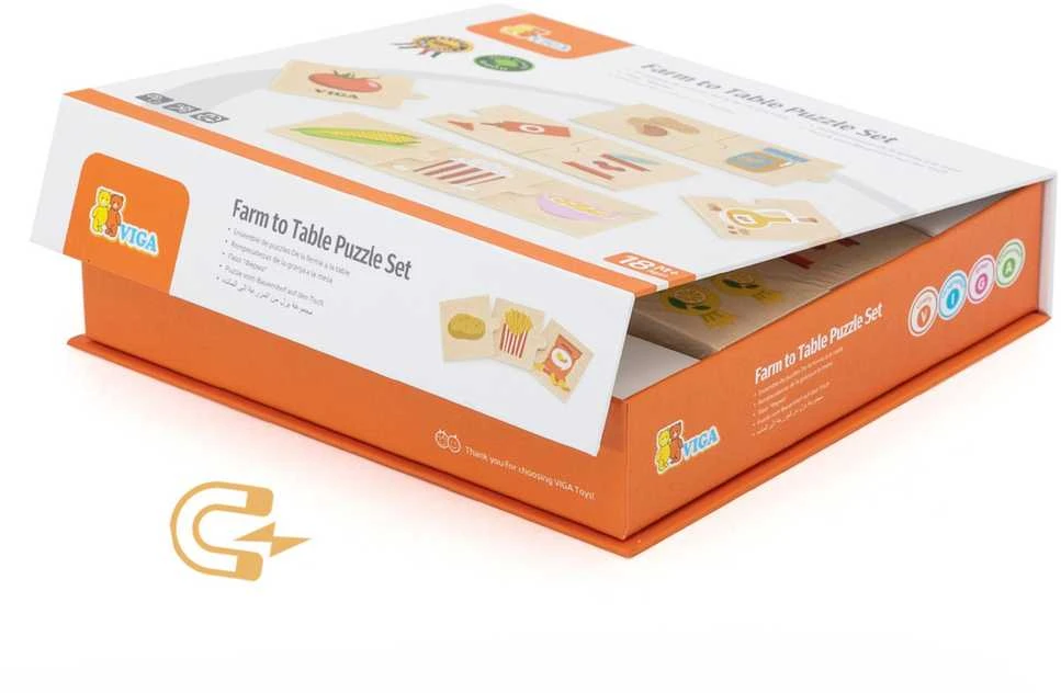 Viga Toys VIGA Edukaciniai Puzzliai Mažiesiems: Gamta ir Maistas
