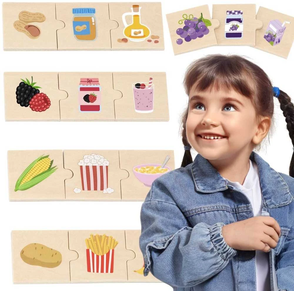 Viga Toys VIGA Edukaciniai Puzzliai Mažiesiems: Gamta ir Maistas