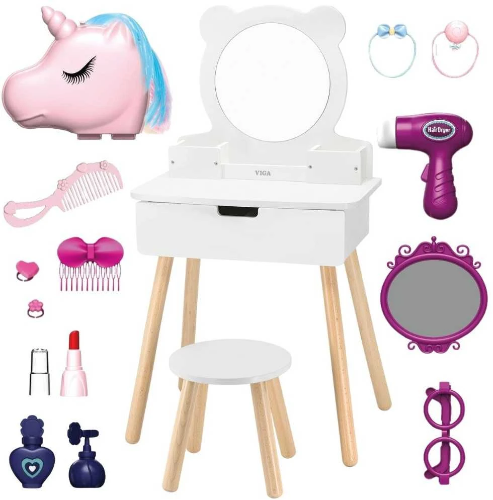 Viga Toys Kosmetikos staliukas su aksesuarais VIGA