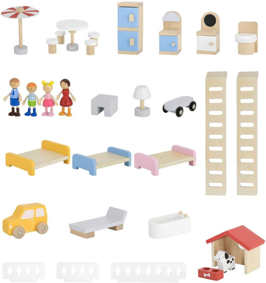 Viga Toys Medinis lėlių namas VIGA