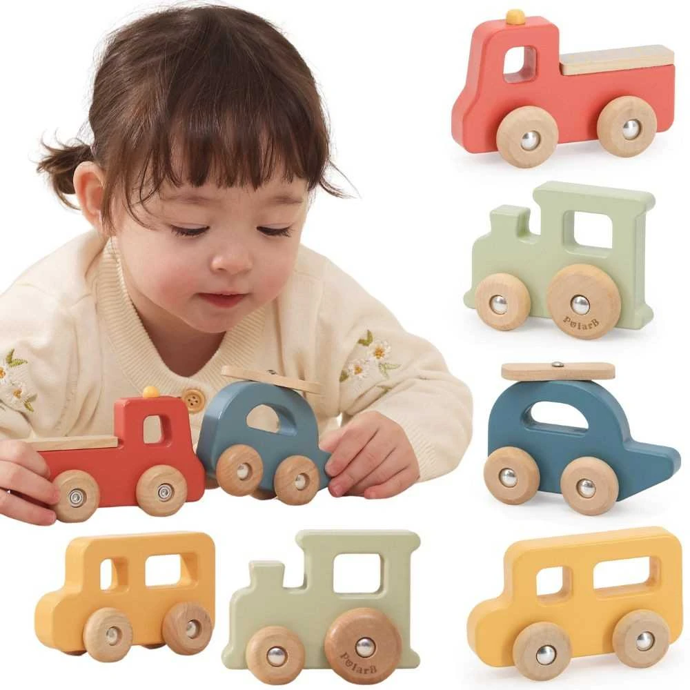 Viga Toys Medinių transporto priemonių rinkinys VIGA PolarB 4vnt