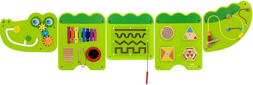 Viga Toys Sensorinė manipuliacinė lenta Krokodilas VIGA