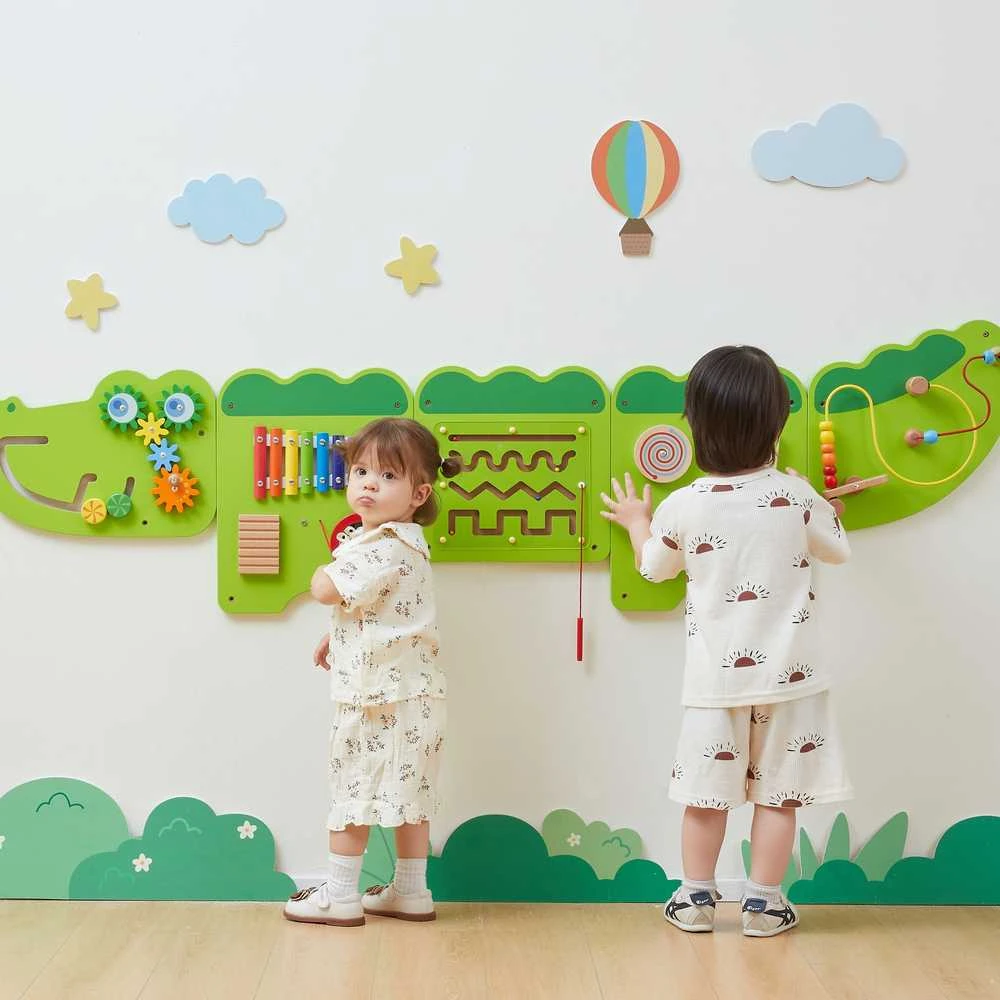 Viga Toys Sensorinė manipuliacinė lenta Krokodilas VIGA