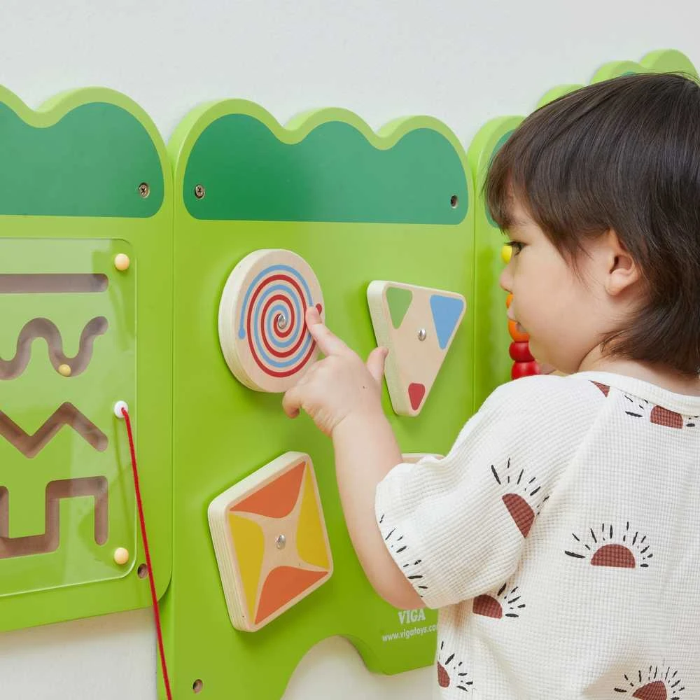 Viga Toys Sensorinė manipuliacinė lenta Krokodilas VIGA