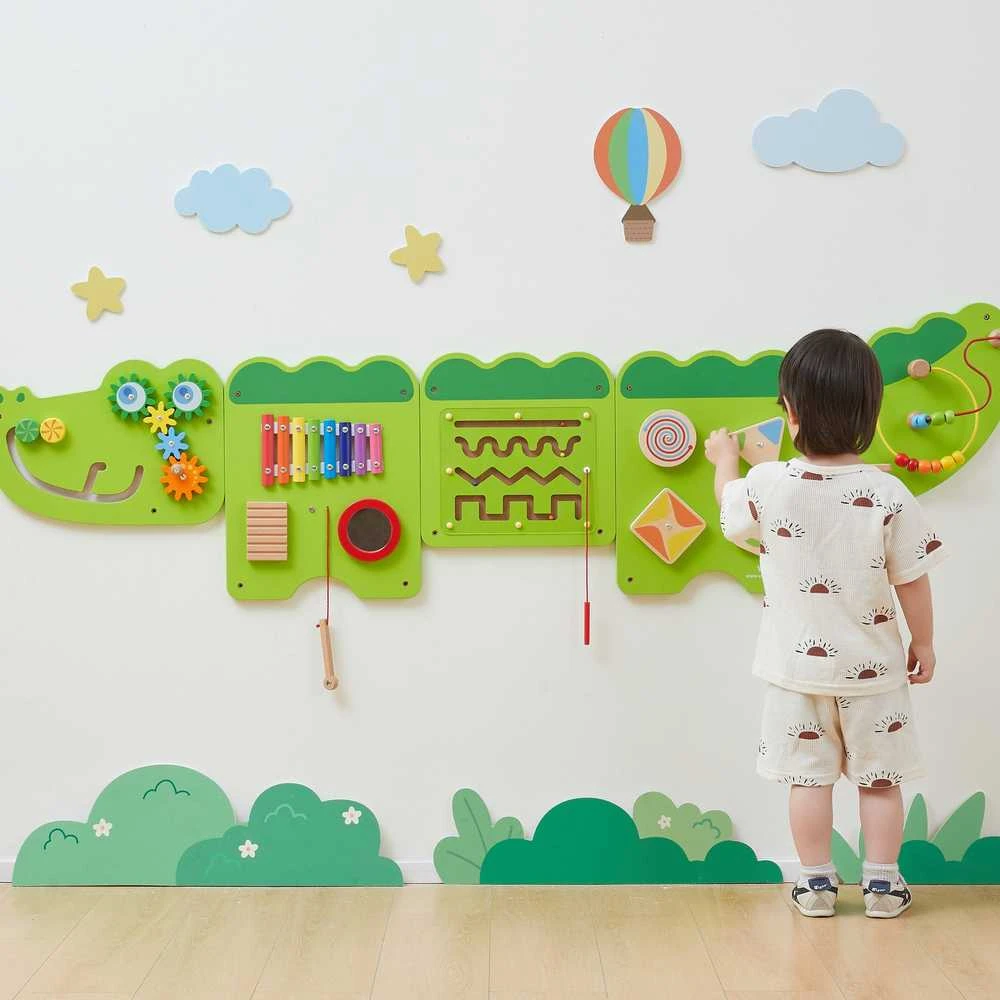 Viga Toys Sensorinė manipuliacinė lenta Krokodilas VIGA