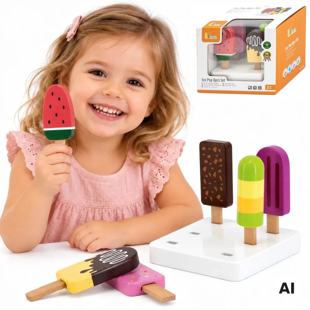 Viga Toys VIGA Medinė Žaislų Rinkinys - Ledai Ant Lazdelės?