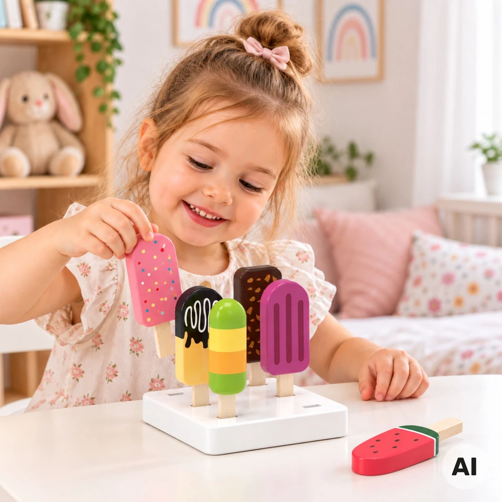 Viga Toys VIGA Medinė Žaislų Rinkinys - Ledai Ant Lazdelės?