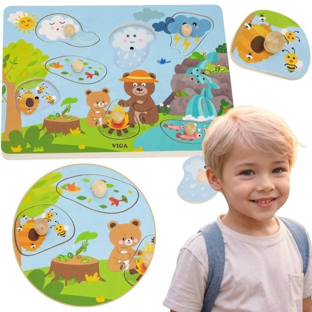 Viga Toys VIGA Edukacinis Įspūdingas Dėlionė Garsai - Atraskime Gamta