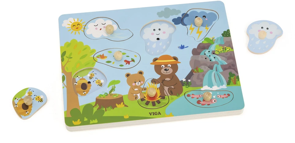 Viga Toys VIGA Edukacinis Įspūdingas Dėlionė Garsai - Atraskime Gamta