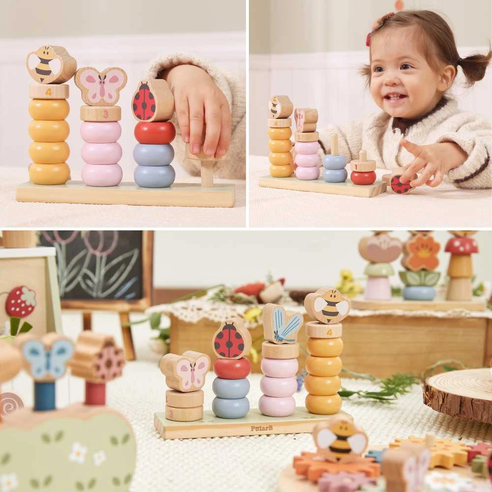 Viga Toys Medinė dėlionė VIGA Pavasaris mokausi skaičiuoti
