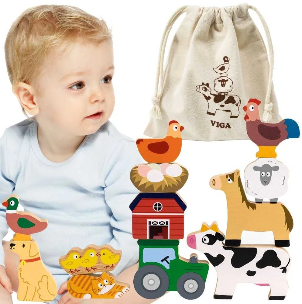 Viga Toys Viga Medinė Žaislai Stovintys Ūkiniai Gyvūnai