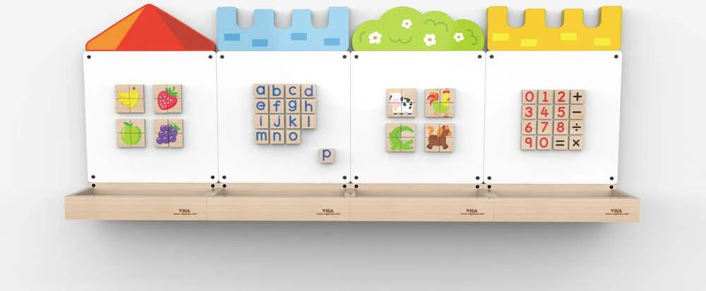 Viga Toys VIGA Edukacinė Sistema - Pilies sieninė magnetinė lenta