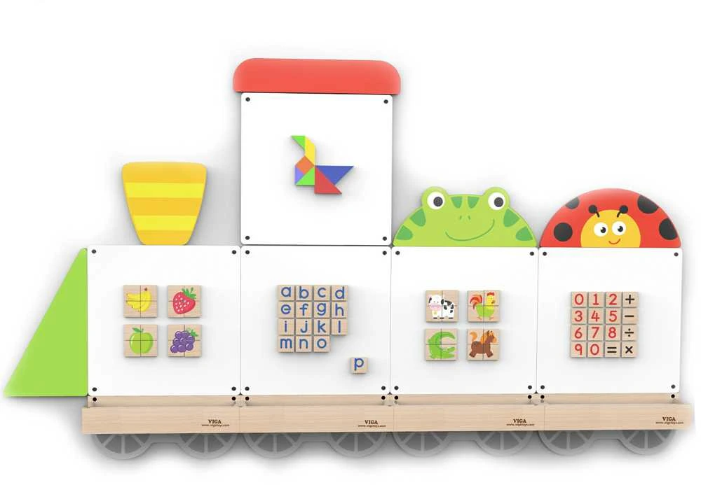 „Viga Toys“ VIGA edukacinės lentos sistema, gyvūnų traukinys, FSC sertifikatas