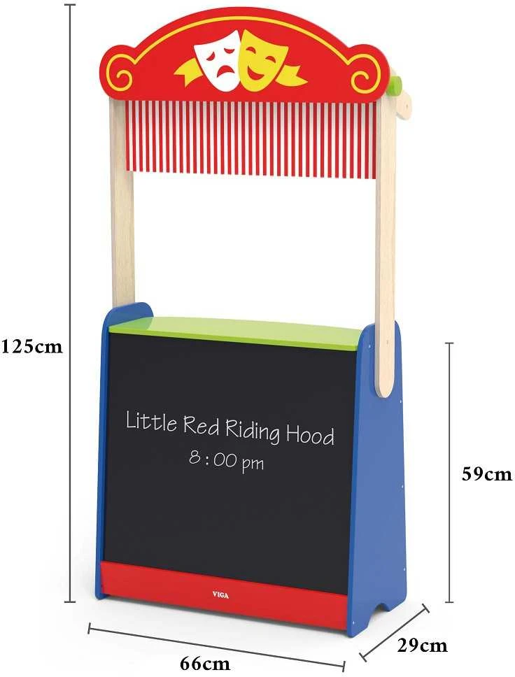 Viga Toys Viga Žaislai 2-in-1 Teatras ir Maisto Parduotuvė