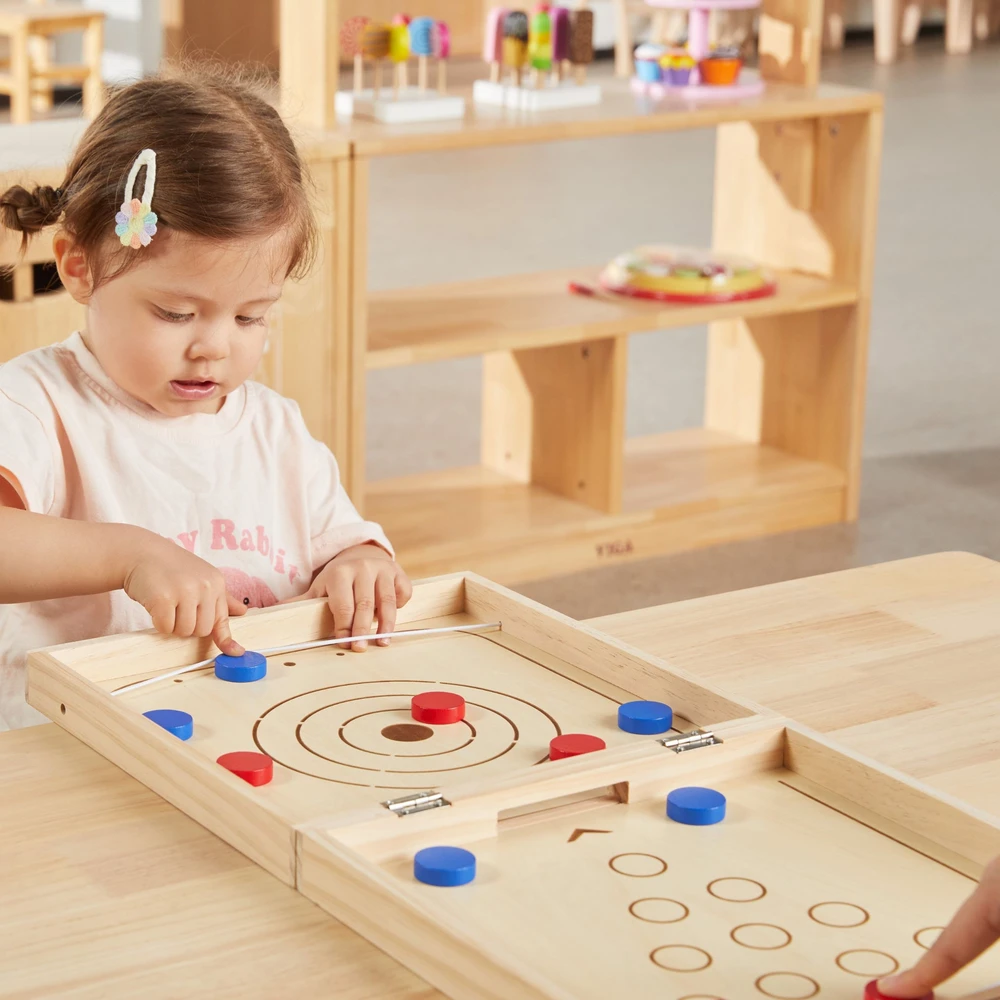 Viga Toys VIGA Wooden 4-in-1 Arcade Game Table Hockey Curling Bowling Ludo