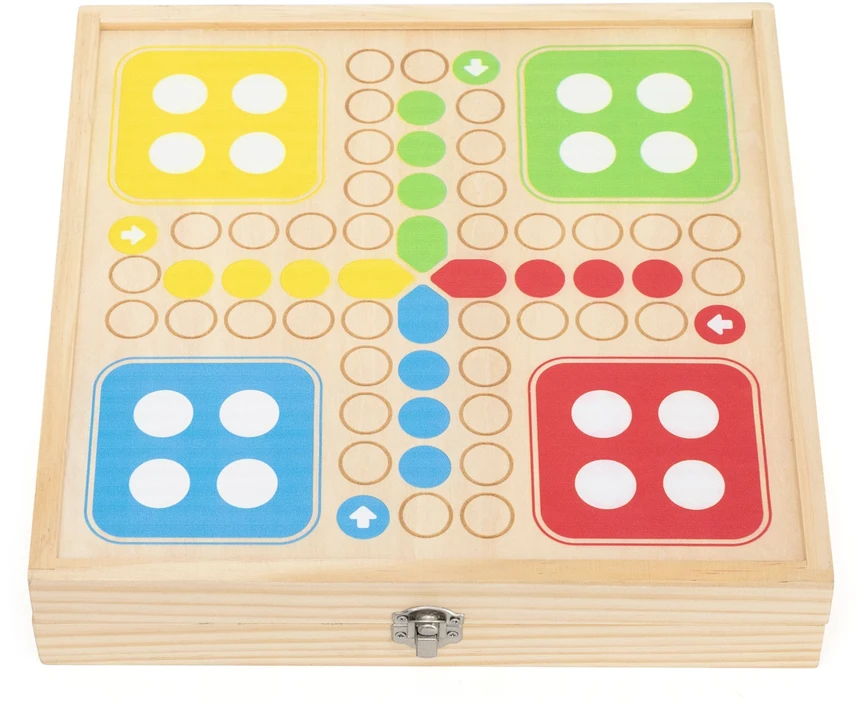 Viga Toys VIGA Wooden 4-in-1 Arcade Game Table Hockey Curling Bowling Ludo