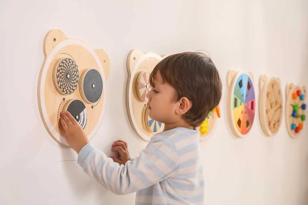 Viga Toys VIGA Medinė lenta su sukimosi taškais, FSC sertifikuota