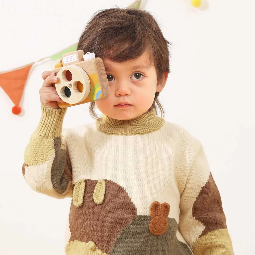 Viga Toys VIGA medinė kamera Spalvos ir garsas