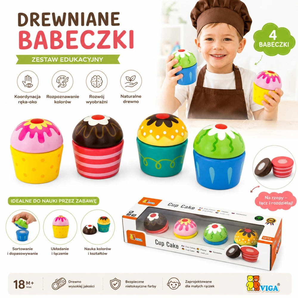 Viga Toys Mediniai Keksiukai Viga