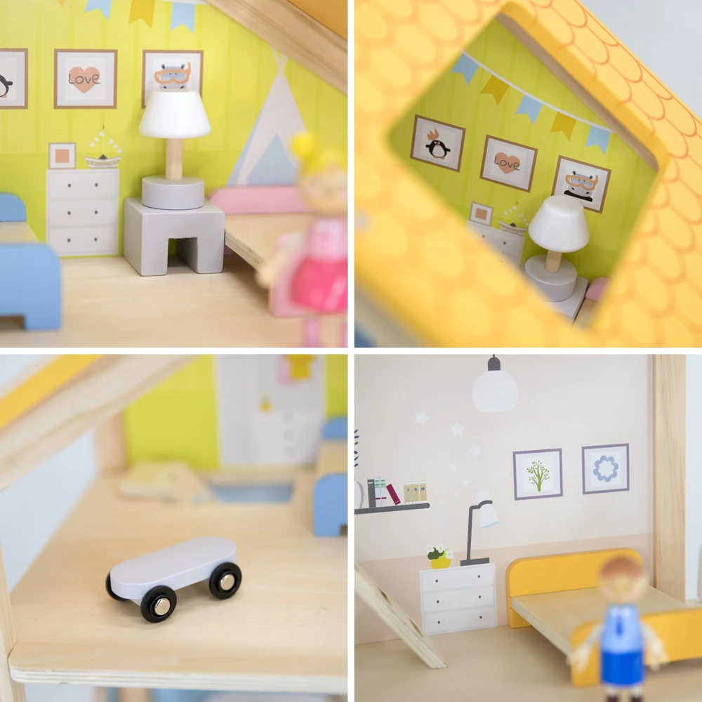 Viga Toys Medinis lėlių namas VIGA