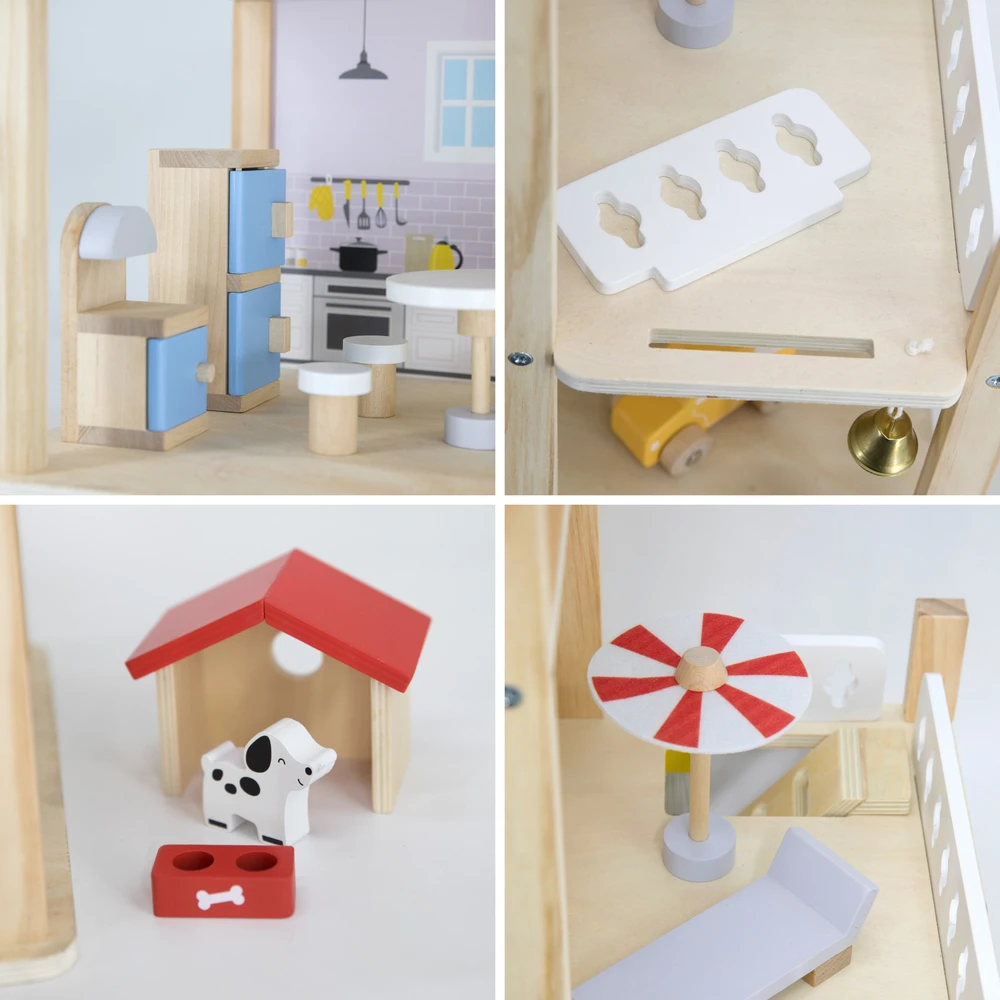 Viga Toys Medinis lėlių namas VIGA