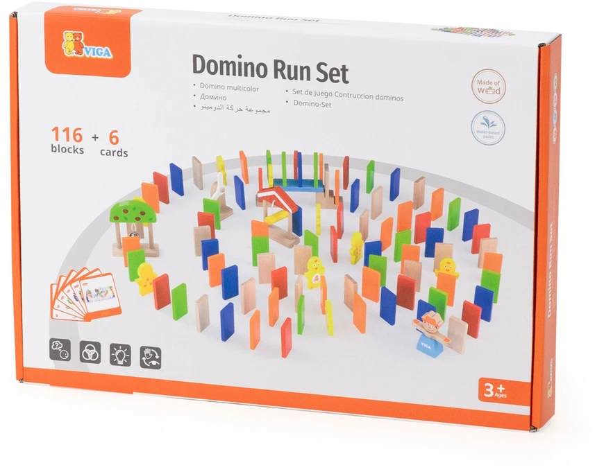„Viga“ komplektuojami mediniai blokai „Domino Farm 116“ elementai