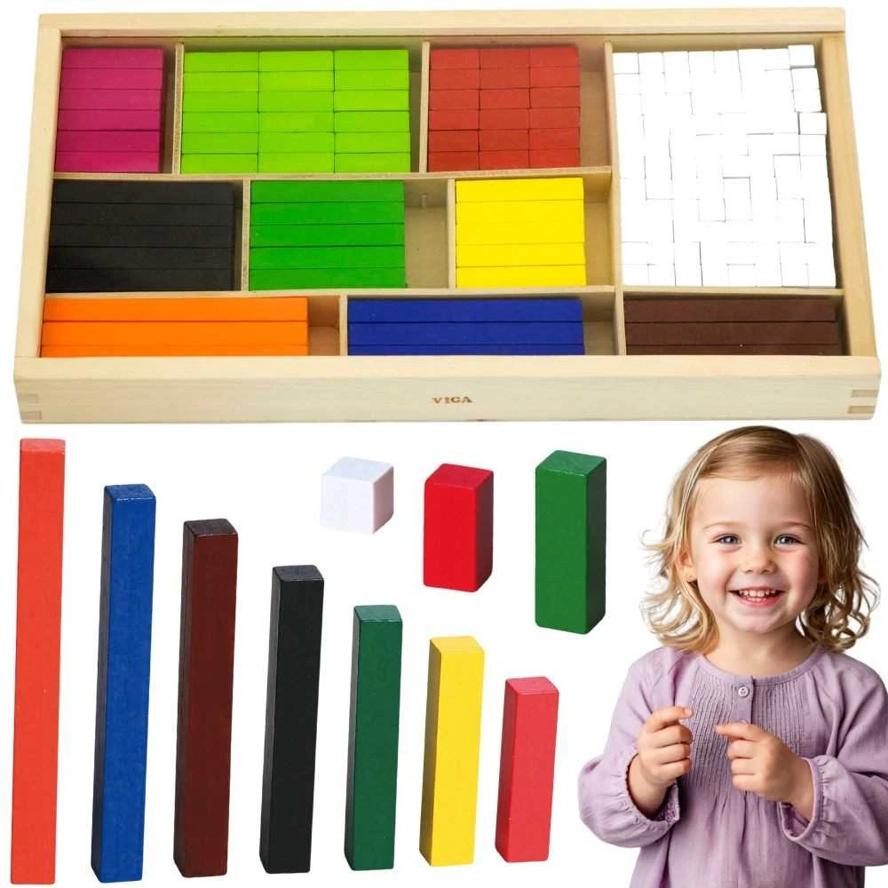 VIGA Edukaciniai Matematiniai Klockiai Cuisenaire'a, 308 vnt.
