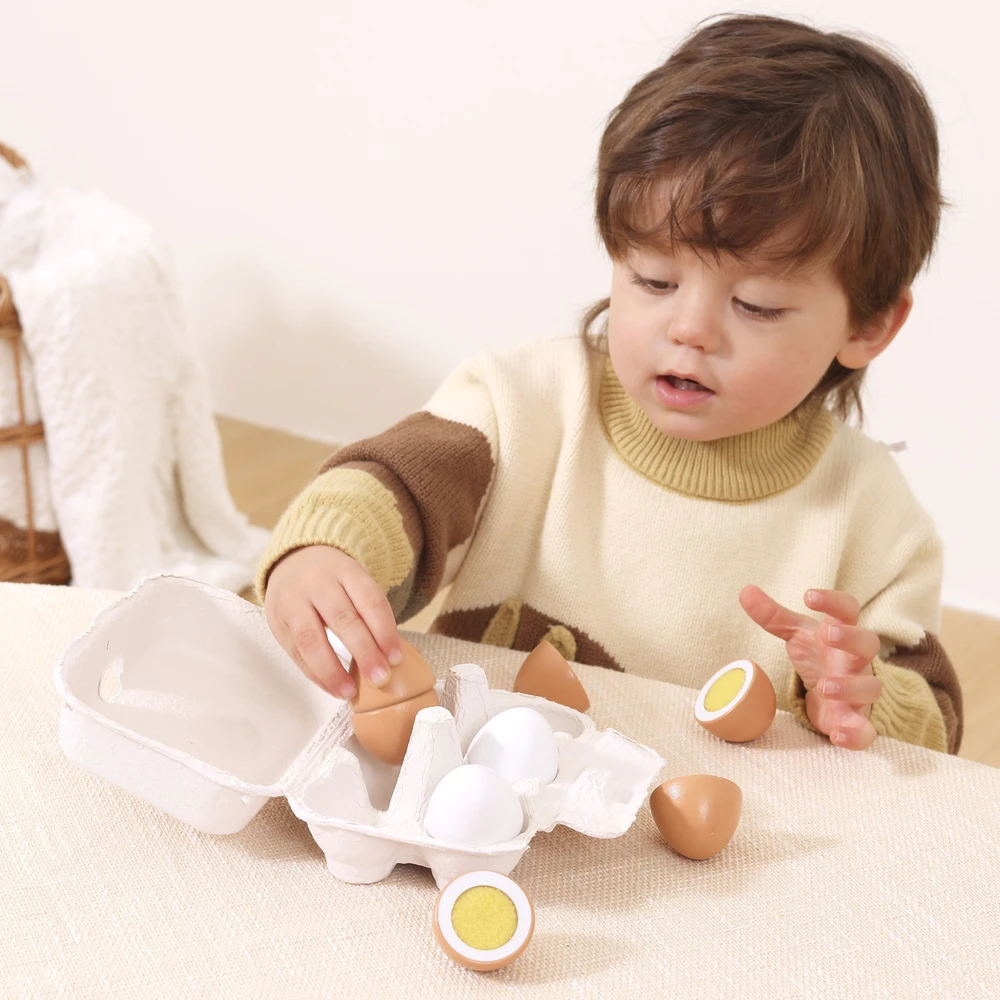 Viga Toys VIGA 44752 Mediniai kiaušiniai pjaustymo padėkle