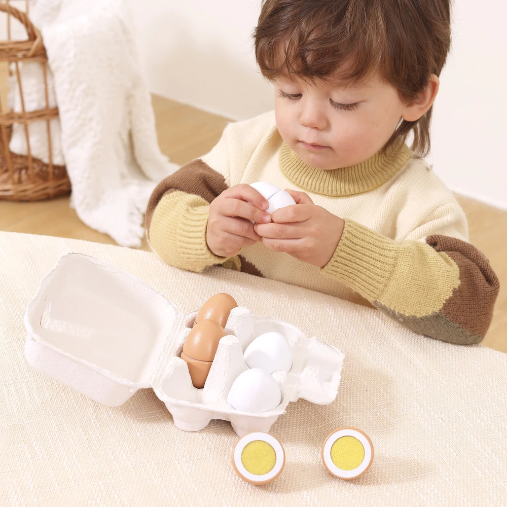 Viga Toys VIGA 44752 Mediniai kiaušiniai pjaustymo padėkle