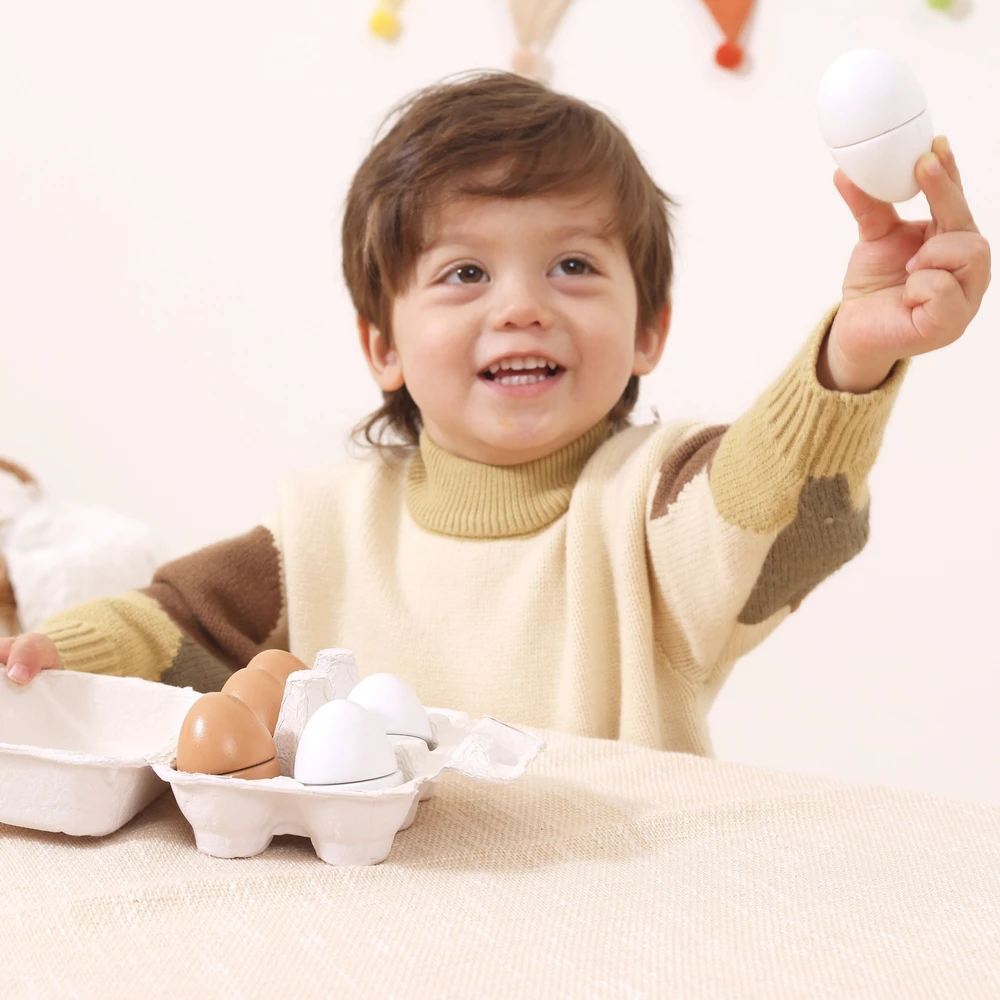 Viga Toys VIGA 44752 Mediniai kiaušiniai pjaustymo padėkle
