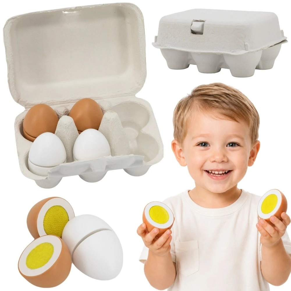 Viga Toys VIGA 44752 Mediniai kiaušiniai pjaustymo padėkle