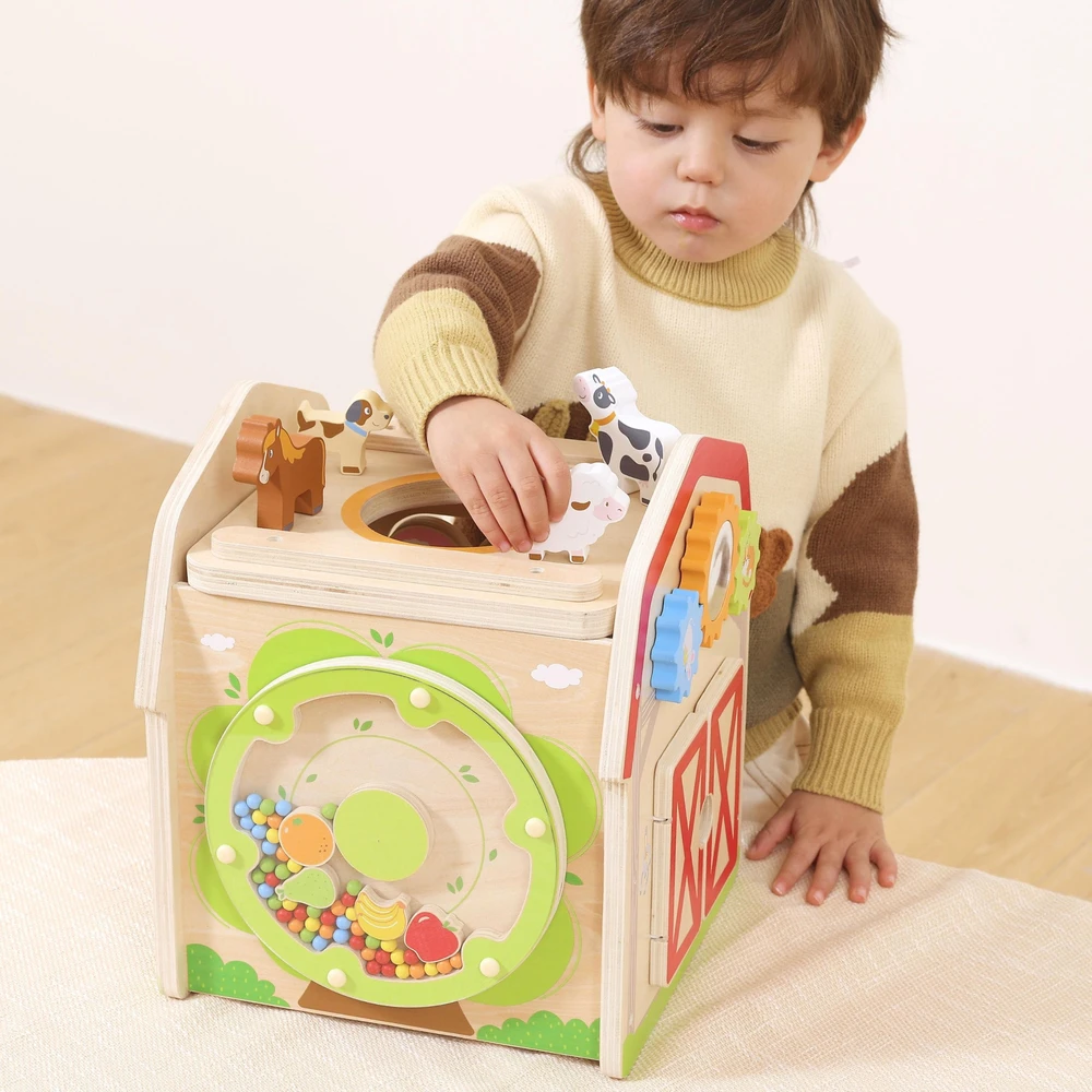 Viga Toys VIGA Wooden Farm 7 in 1 - Educational Cube